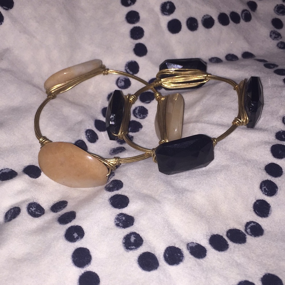 Pair of Stone/gem bangles.